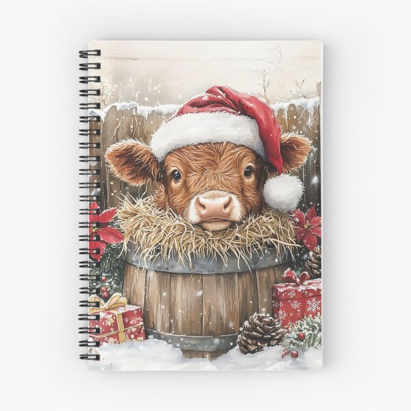 Item preview, Highland Calf at Christmas designed and sold by PixelExpressStudio.