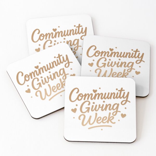 Item preview, Community giving week text, transparent png with seasonal charity theme, AI Generated designed and sold by dvoevnore.
