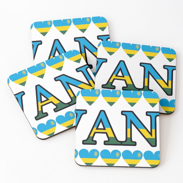 Item preview, Rwanda Flag Letters And Hearts designed and sold by TheIconSmith.