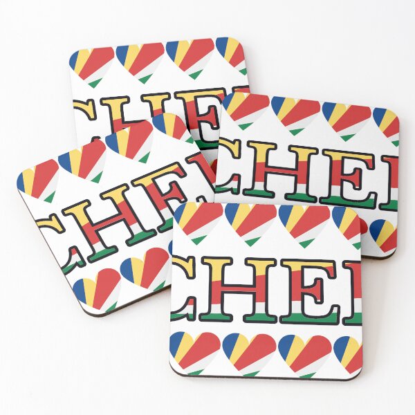 Item preview, Seychelles Flag Letters And Hearts designed and sold by TheIconSmith.