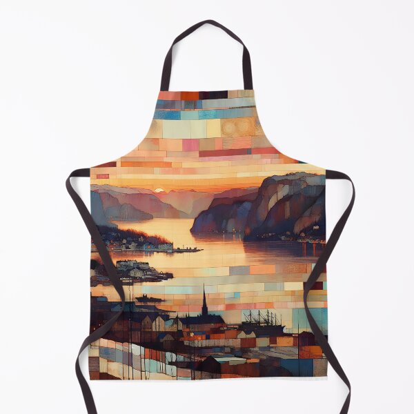 Item preview, Dawn Over the Norwegian Fjord | Winter Landscape Art designed and sold by Stoneflower-Art.