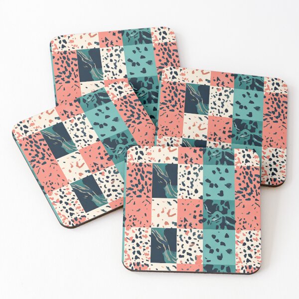 Item preview, Geometric Patchwork Pattern with Terrazzo and Leopard Textures designed and sold by SassyArtistry.