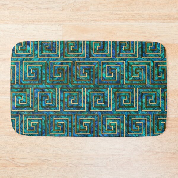 Item preview, Teal Gold Greek Key Spiral Pattern designed and sold by SassyArtistry.