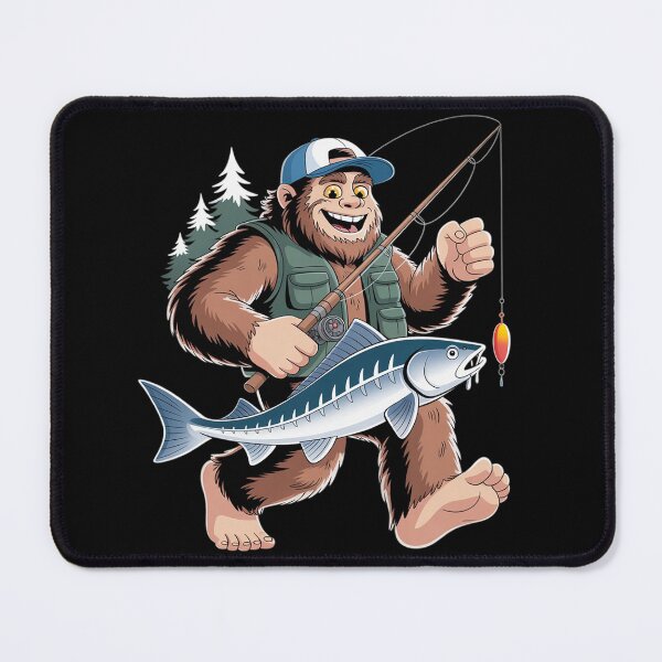 Item preview, Men's Black Sturgeon Fishing Bigfoot Hunting designed and sold by KonstanKoraner.