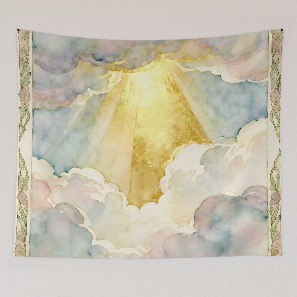 Item preview, Golden Light – Divine Radiance Through the Clouds designed and sold by SoniaSarkali.