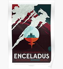 Enceladus - Exoplanet-Reisebüro, JPL-Reise-Plakat, Visionen der Zukunft, NASA, Planeten Poster