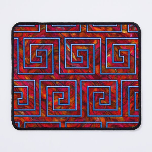 Item preview, Greek Key Neon Geometric Tiles Pattern Red Blue Purple designed and sold by SassyArtistry.