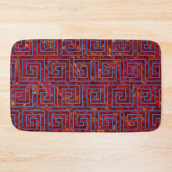 Item preview, Greek Key Neon Geometric Tiles Pattern Red Blue Purple designed and sold by SassyArtistry.