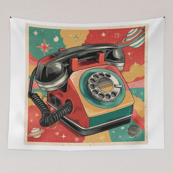 Item preview, Cosmic Connection – Retro Space Phone with Galactic Vibes designed and sold by ForeverPrintsOK.