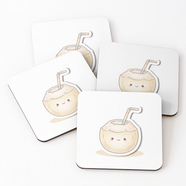 Item preview, Cute Coconut Drink – Kawaii Summer Illustration designed and sold by zenaikido.