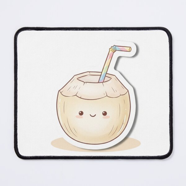 Item preview, Cute Coconut Drink – Kawaii Summer Illustration designed and sold by zenaikido.