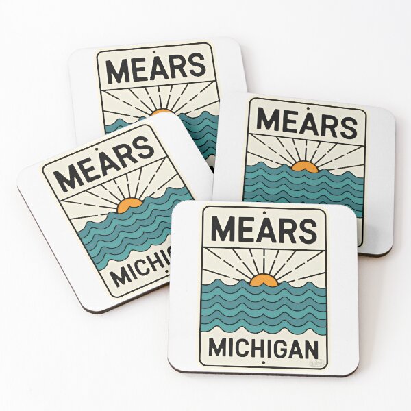 Item preview, Mears Michigan - Retro Beach Sign designed and sold by TheOldMittenIllustrated.