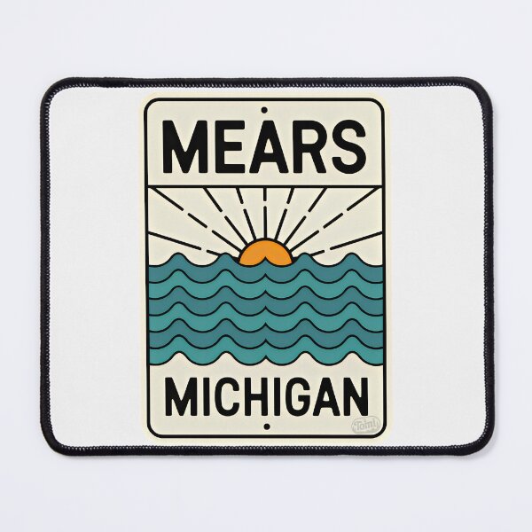 Item preview, Mears Michigan - Retro Beach Sign designed and sold by TheOldMittenIllustrated.