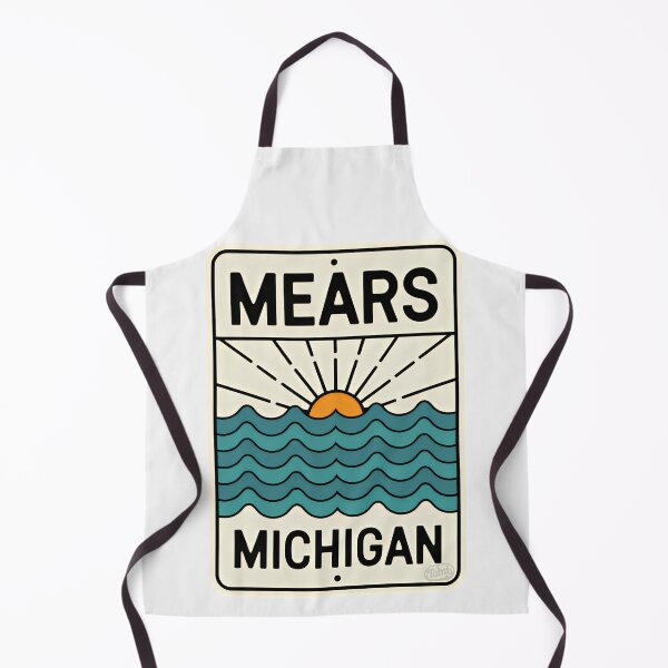 Item preview, Mears Michigan - Retro Beach Sign designed and sold by TheOldMittenIllustrated.