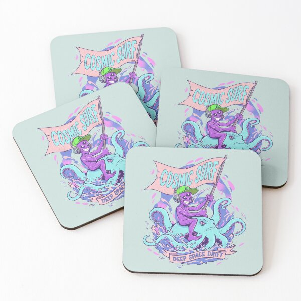 Item preview, Cosmic Surf Deep Space Drift - Psychedelic Alien Octopus Rider designed and sold by AwesomeBeyondLimits.