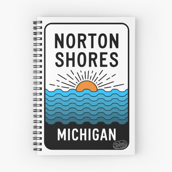 Item preview, Norton Shores Michigan - Retro Beach Sign designed and sold by TheOldMittenIllustrated.