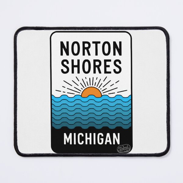 Item preview, Norton Shores Michigan - Retro Beach Sign designed and sold by TheOldMittenIllustrated.