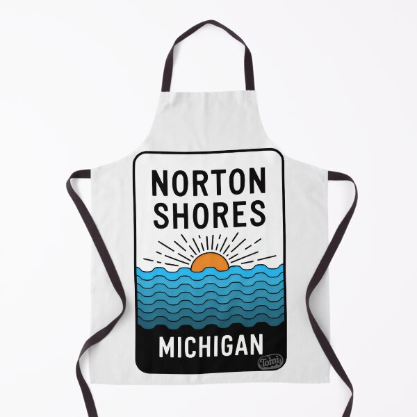 Item preview, Norton Shores Michigan - Retro Beach Sign designed and sold by TheOldMittenIllustrated.