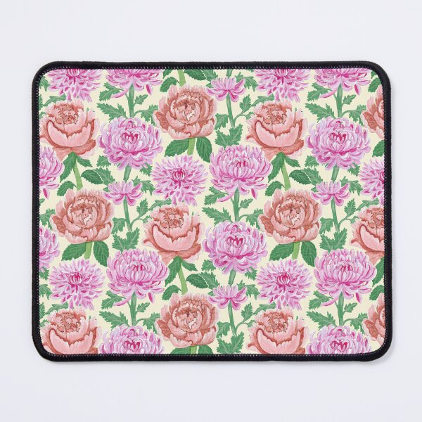 Item preview, Hand-Painted Vintage Chrysanthemums & Peonies - Linen-Textured Butter designed and sold by IlustraDeni.