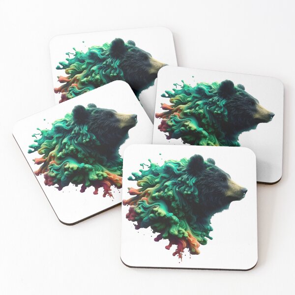 Item preview, Bear colorful green splash art designed and sold by BeAr-tist.