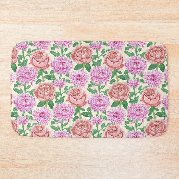 Item preview, Hand-Painted Vintage Chrysanthemums & Peonies - Linen-Textured Butter designed and sold by IlustraDeni.