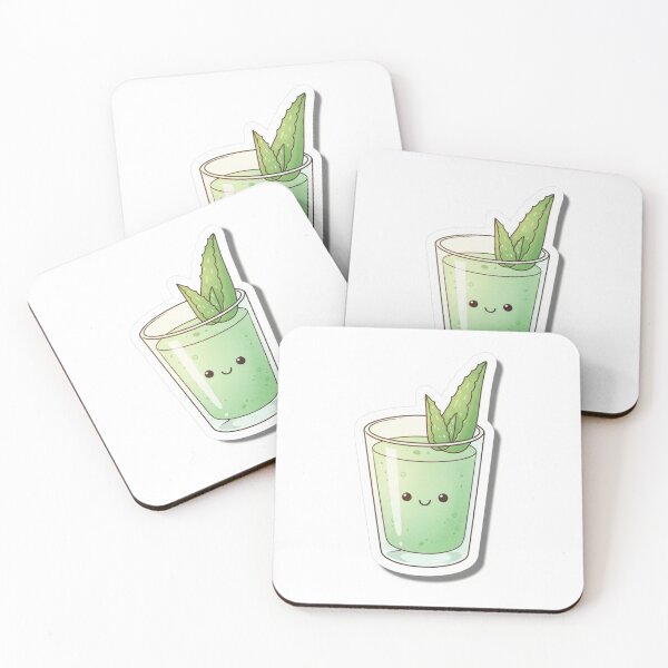 Aperçu de l'œuvre Jus d'aloe vera mignon – Illustration kawaii de boisson saine créée et vendue par zenaikido.