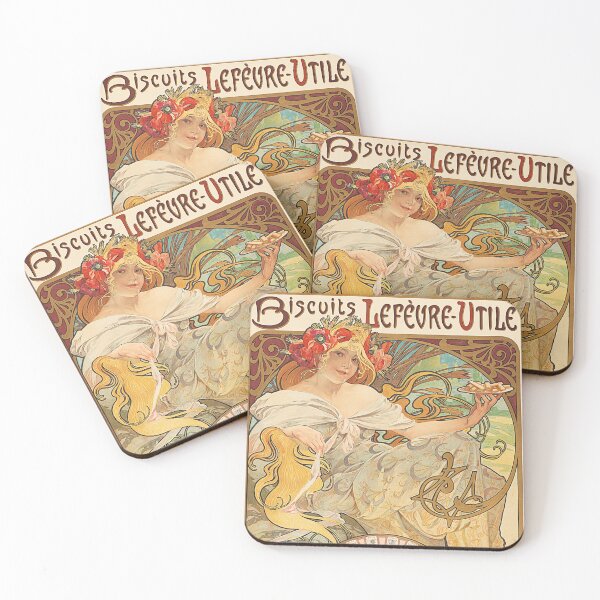 Item preview, Biscuits Lefèvre-Utile by Alphonse Mucha - Art Nouveau Decorative Collection designed and sold by ThanksForToday.