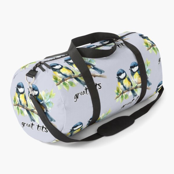 Item preview, Great tits sitting on a branch - "great tits" text, pun designed and sold by LiskoDesign.