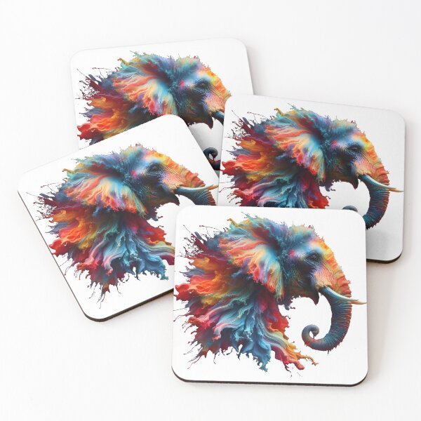 Item preview, elephant colorful splash art designed and sold by BeAr-tist.