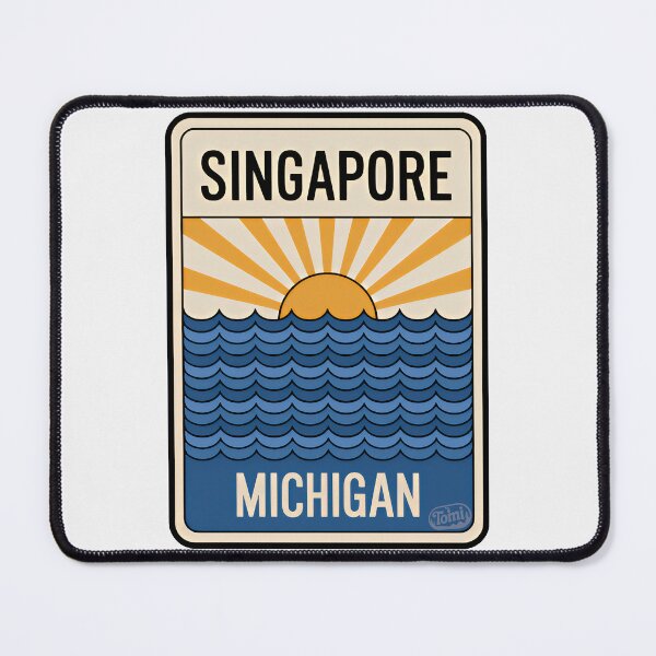 Item preview, Singapore Michigan - Retro Beach Sign designed and sold by TheOldMittenIllustrated.