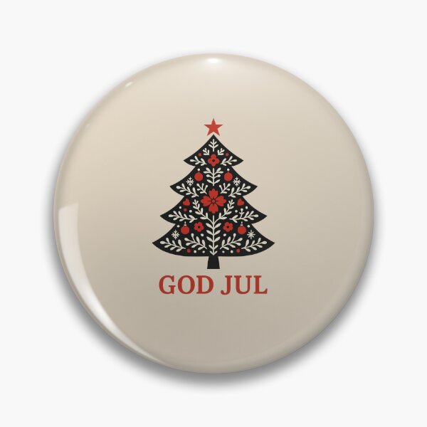 Item preview, Scandinavian Folk Art Christmas Tree – God Jul Nordic Holiday Design designed and sold by Planthem.