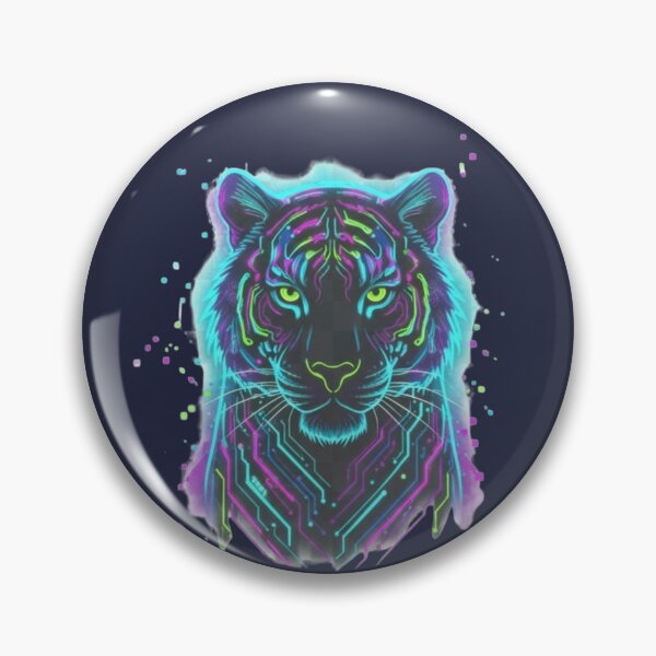 Artikelvorschau, Digitaler Raubtier: Synthwave-Tiger entworfen und verkauft von Giuly’s world.