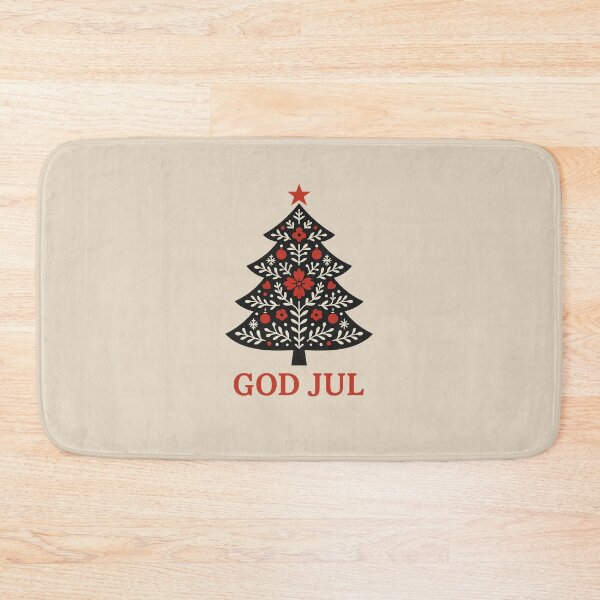 Item preview, Scandinavian Folk Art Christmas Tree – God Jul Nordic Holiday Design designed and sold by Planthem.