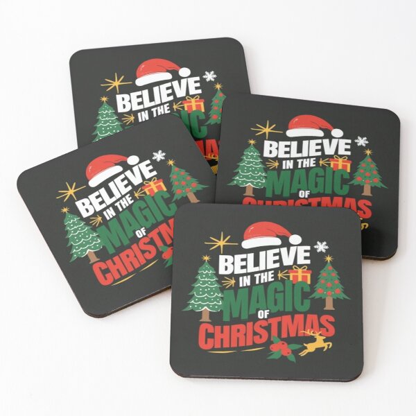 Item preview, Believe in the Magic of Christmas – Festive Holiday Design with Santa Hat, Trees & Snowflakes designed and sold by Bright Nest Studio.