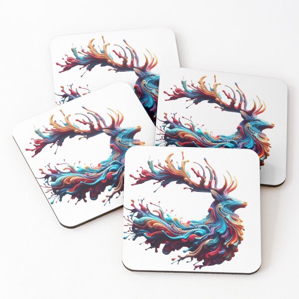 Item preview, deer colorful splash art designed and sold by BeAr-tist.
