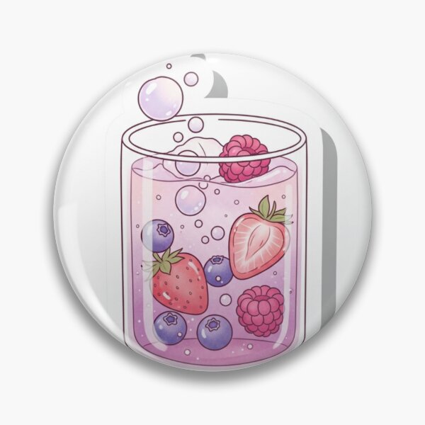 Item preview, Fizzy Berry Drink – Cute Sparkling Mixed Berries Illustration designed and sold by zenaikido.