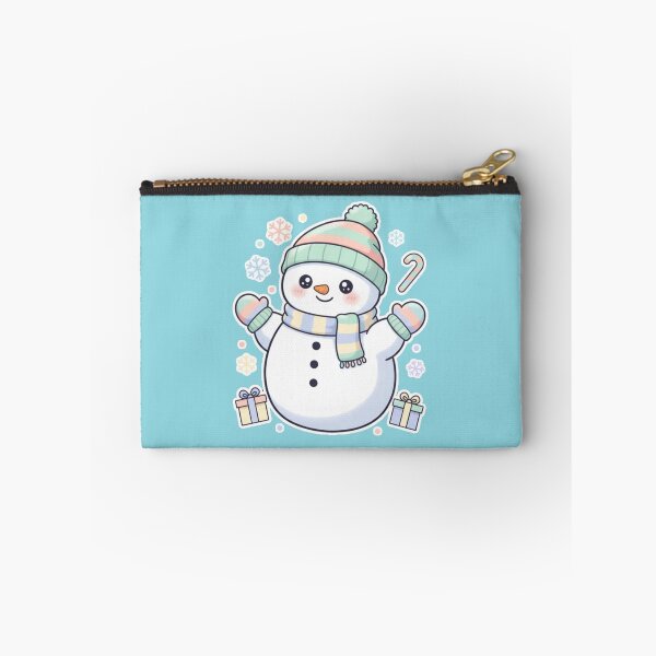 Artikelvorschau, Kawaii-Schneemann mit Fäustlingen – Niedliche Winterweihnachtskunst entworfen und verkauft von LaurannaDesign.