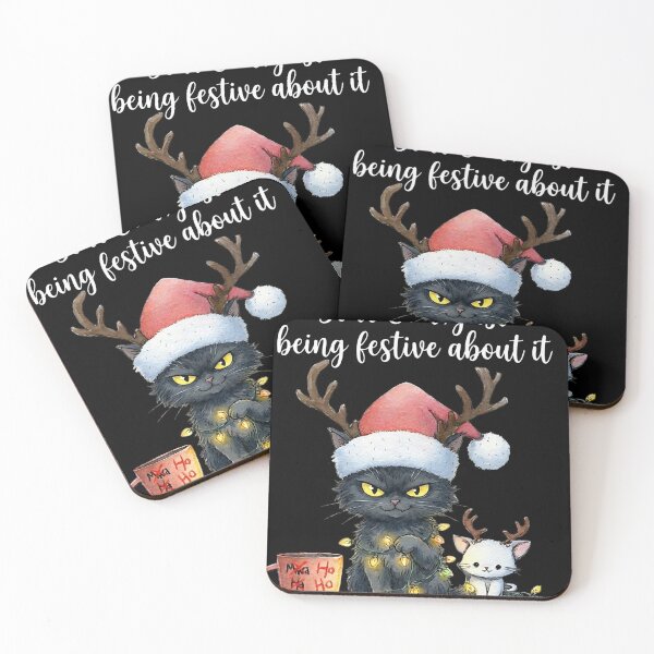 Item preview, Moody Christmas Cat Festive Holiday Cute Winter  designed and sold by judycuevas1.