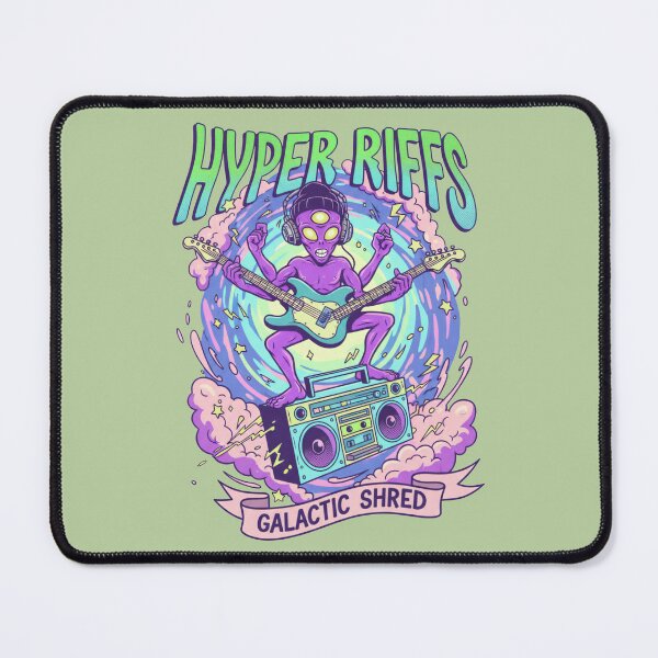 Item preview, Hyper Riffs Galactic Shred - Psychedelic Alien Guitarist designed and sold by AwesomeBeyondLimits.