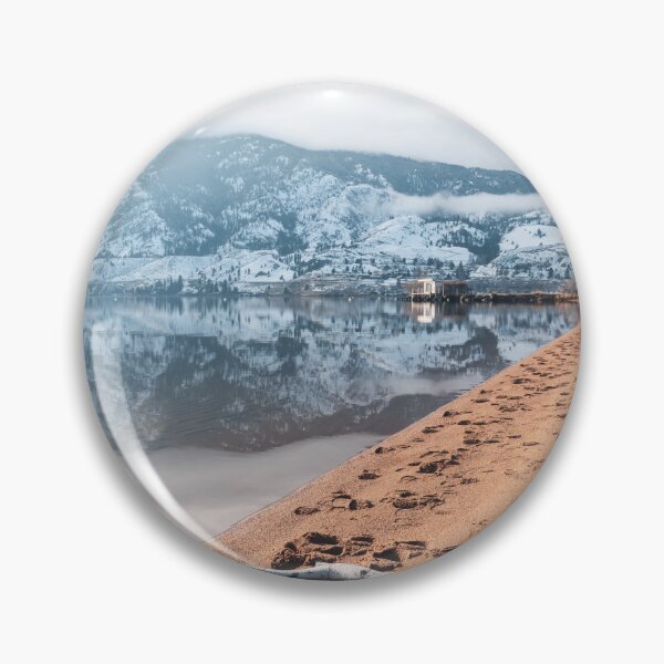 Item preview, Snow-covered mountains reflecting in Skaha Lake in December designed and sold by Amy Mitchell.