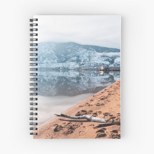 Item preview, Snow-covered mountains reflecting in Skaha Lake in December designed and sold by Amy Mitchell.