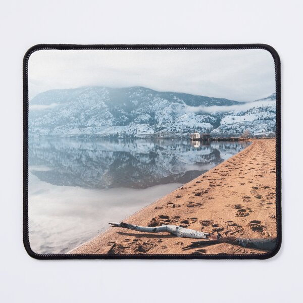 Item preview, Snow-covered mountains reflecting in Skaha Lake in December designed and sold by Amy Mitchell.