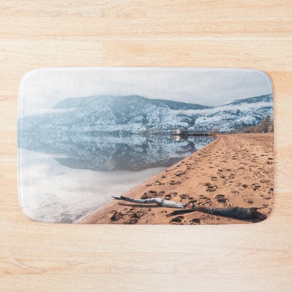 Item preview, Snow-covered mountains reflecting in Skaha Lake in December designed and sold by Amy Mitchell.