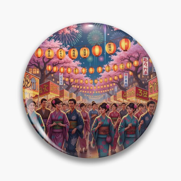 Item preview, Cherry Blossom Festival – Japanese Kimono Street Artwork designed and sold by Sim shin.