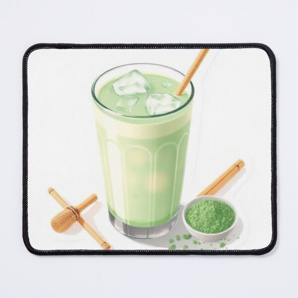 Item preview, Iced Matcha Latte – Fresh Green Tea Drink Illustration designed and sold by zenaikido.