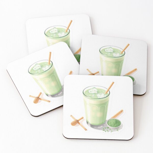Item preview, Iced Matcha Latte – Fresh Green Tea Drink Illustration designed and sold by zenaikido.