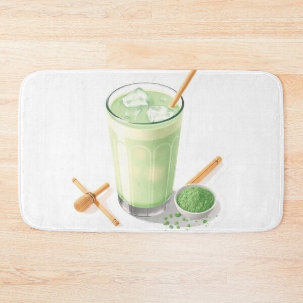 Item preview, Iced Matcha Latte – Fresh Green Tea Drink Illustration designed and sold by zenaikido.