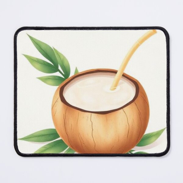 Item preview, Tropical Coconut Drink – Fresh Natural Coconut Illustration designed and sold by zenaikido.