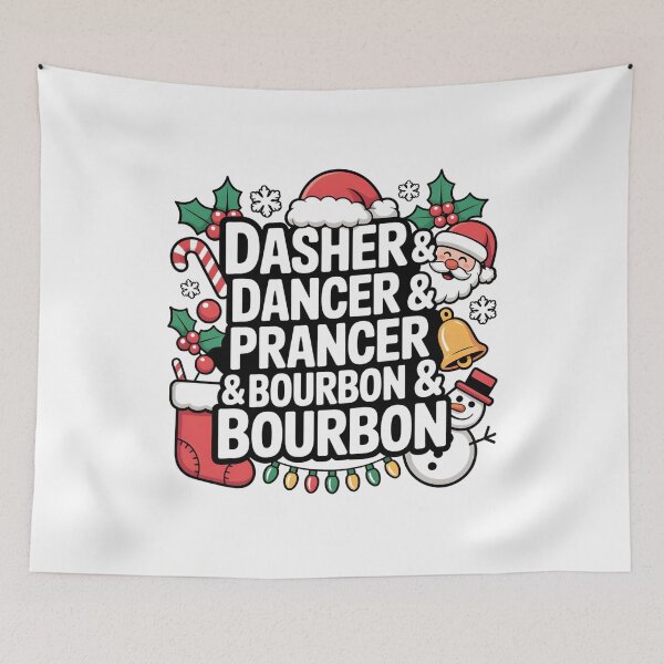 Item preview, Dasher Dancer Prancer Bourbon Funny Christmas Santa Reindeer designed and sold by faridman.