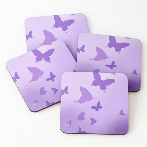 Item preview, Purple Butterfly Silhouette Pattern on Soft Gradient Background designed and sold by EtherealFlutter.